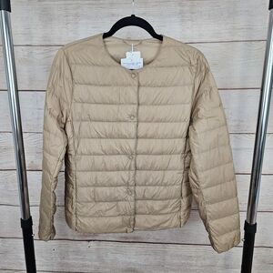 Uniqlo Beige Ultra Light Down Compact Jacket NWT Medium